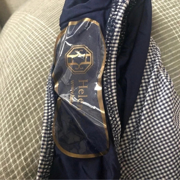 New Draper James x Helen Jon Keyhole navy Gingham Halter swimsuit one piece - Picture 16 of 16